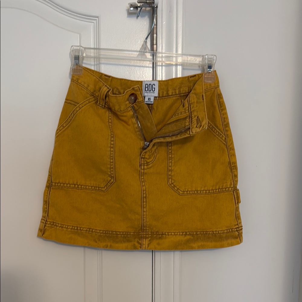 BDG Mustard Yellow Denim Skirt